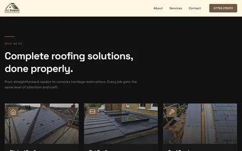 JNC Bespoke Roofing website
