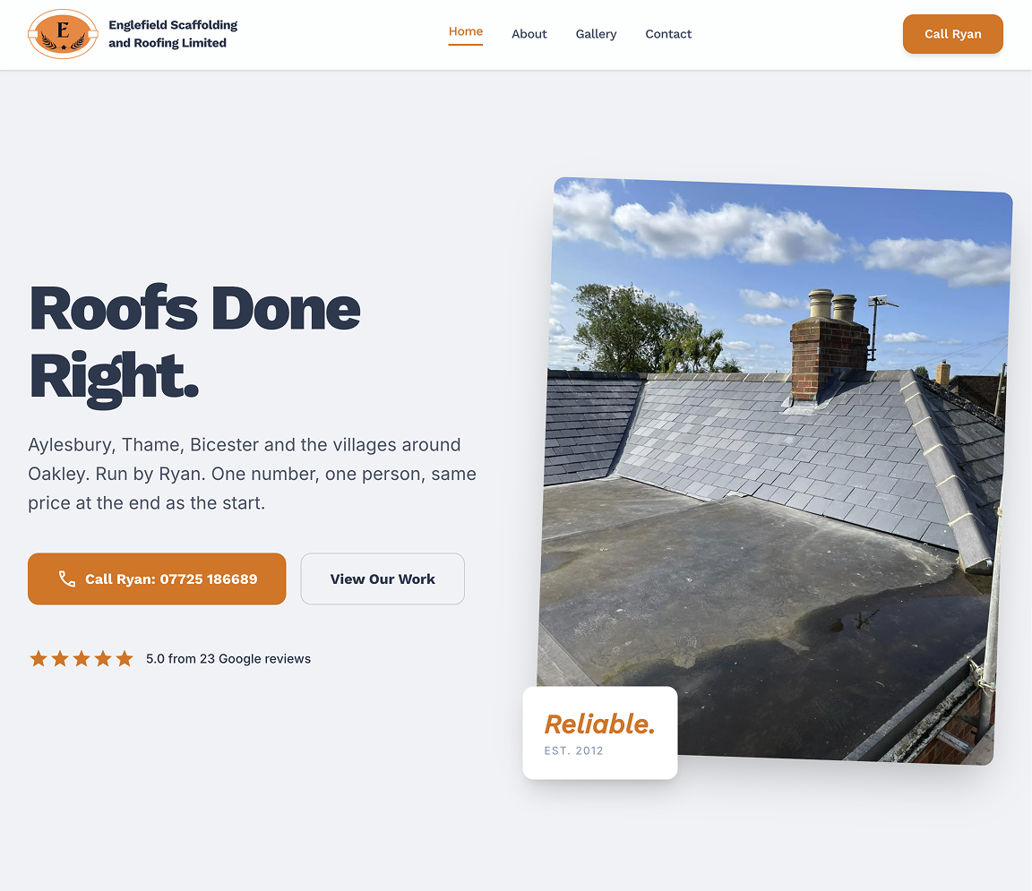 Englefield Scaffolding website