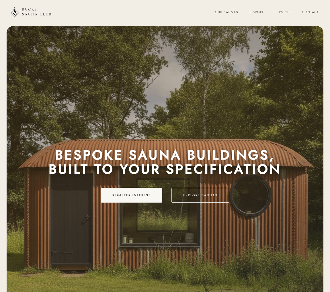 Bucks Sauna Club website